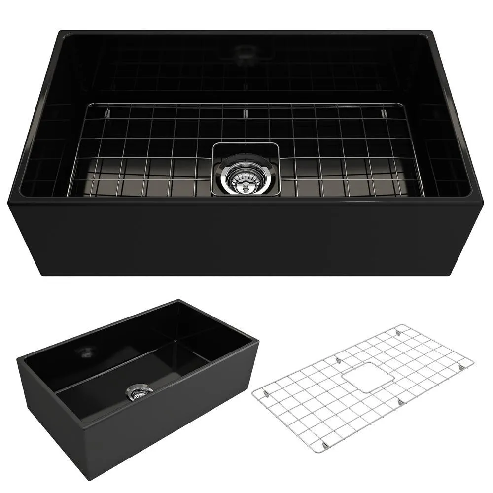 Contempo Farmhouse Apron Front Fireclay 27 in. Single Bowl Kitchen Sink with Bottom Grid and Strainer in White, photo 11 of 20