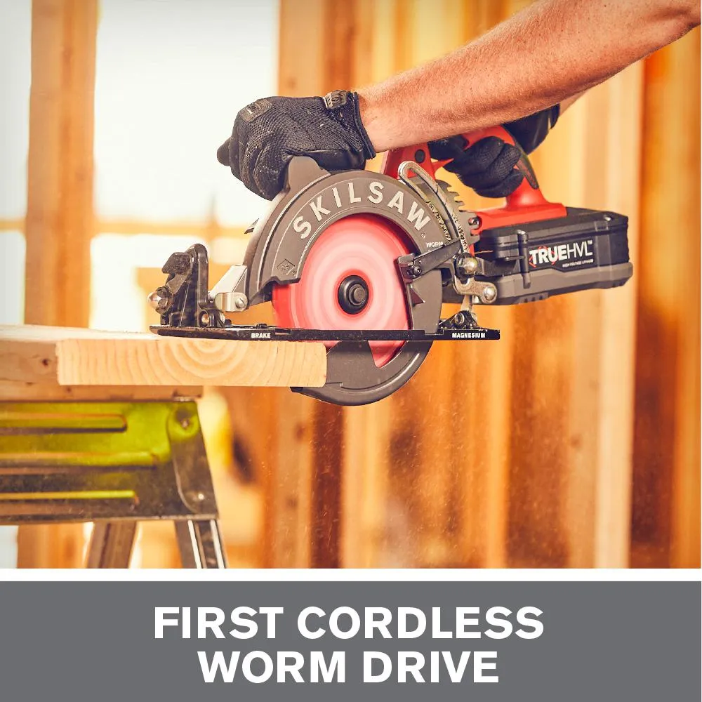 SKILSAW TRUEHVL 48-Volt Cordless 7-1/4 in. Worm Drive Saw Kit with TRUEHVL Battery and Diablo Blade, photo 2 of 11