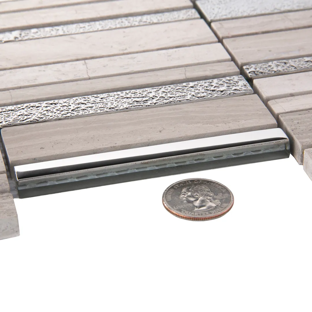 Apollo Tile (Sample) Floor and Wall Tile Brown and Beige 4-in x 4-in Polished Glass/Metal/Stone Quartz Linear Patterned Floor and Wall Tile, photo 5 of 7