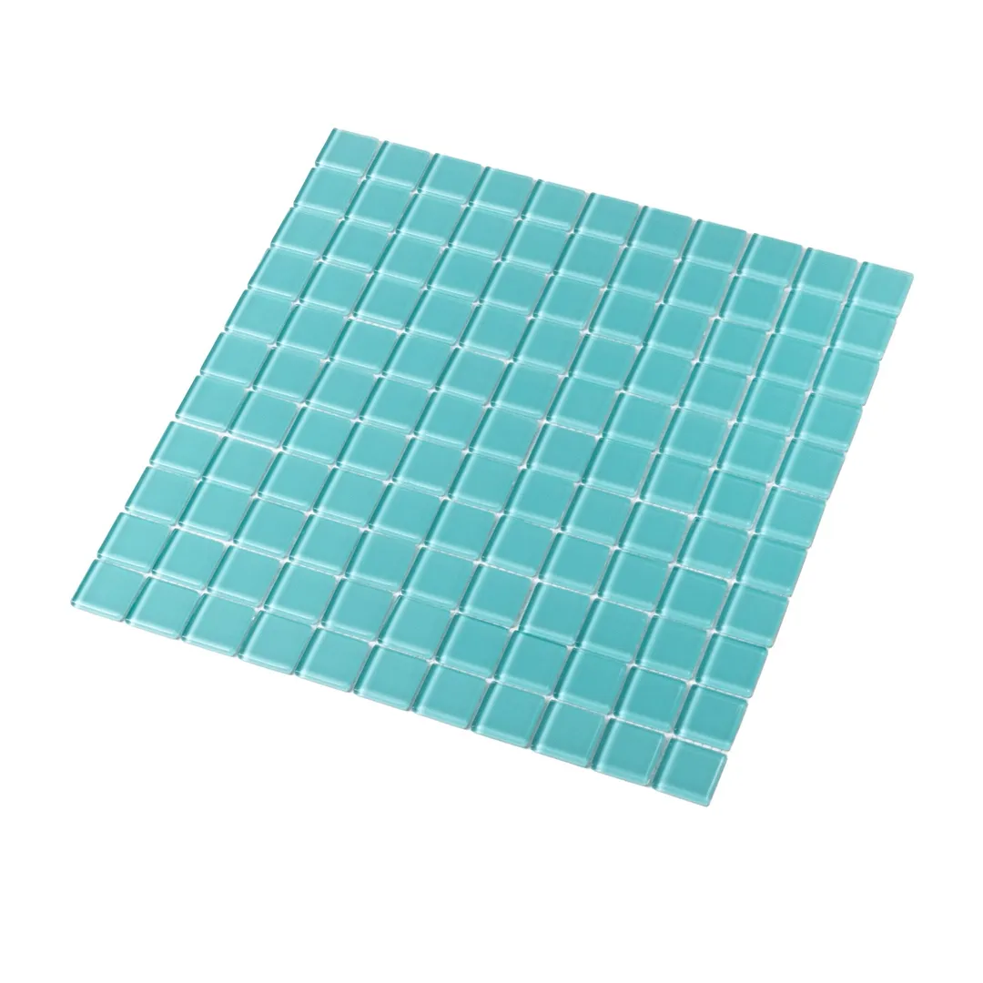 Apollo Tile (Sample) Floor and Wall Tile Turkish Blue 4-in x 4-in Glossy Glass Uniform Squares Mosaic Floor and Wall Tile, photo 6 of 6