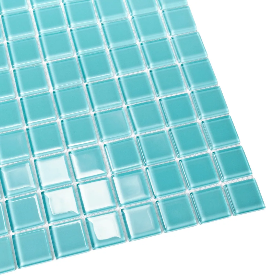 Apollo Tile (Sample) Floor and Wall Tile Turkish Blue 4-in x 4-in Glossy Glass Uniform Squares Mosaic Floor and Wall Tile, photo 3 of 6