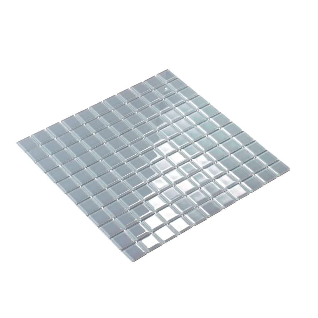 Apollo Tile (Sample) Floor and Wall Tile Mink Gray 4-in x 6-in Glossy Glass Uniform Squares Mosaic Floor and Wall Tile, photo 6 of 6