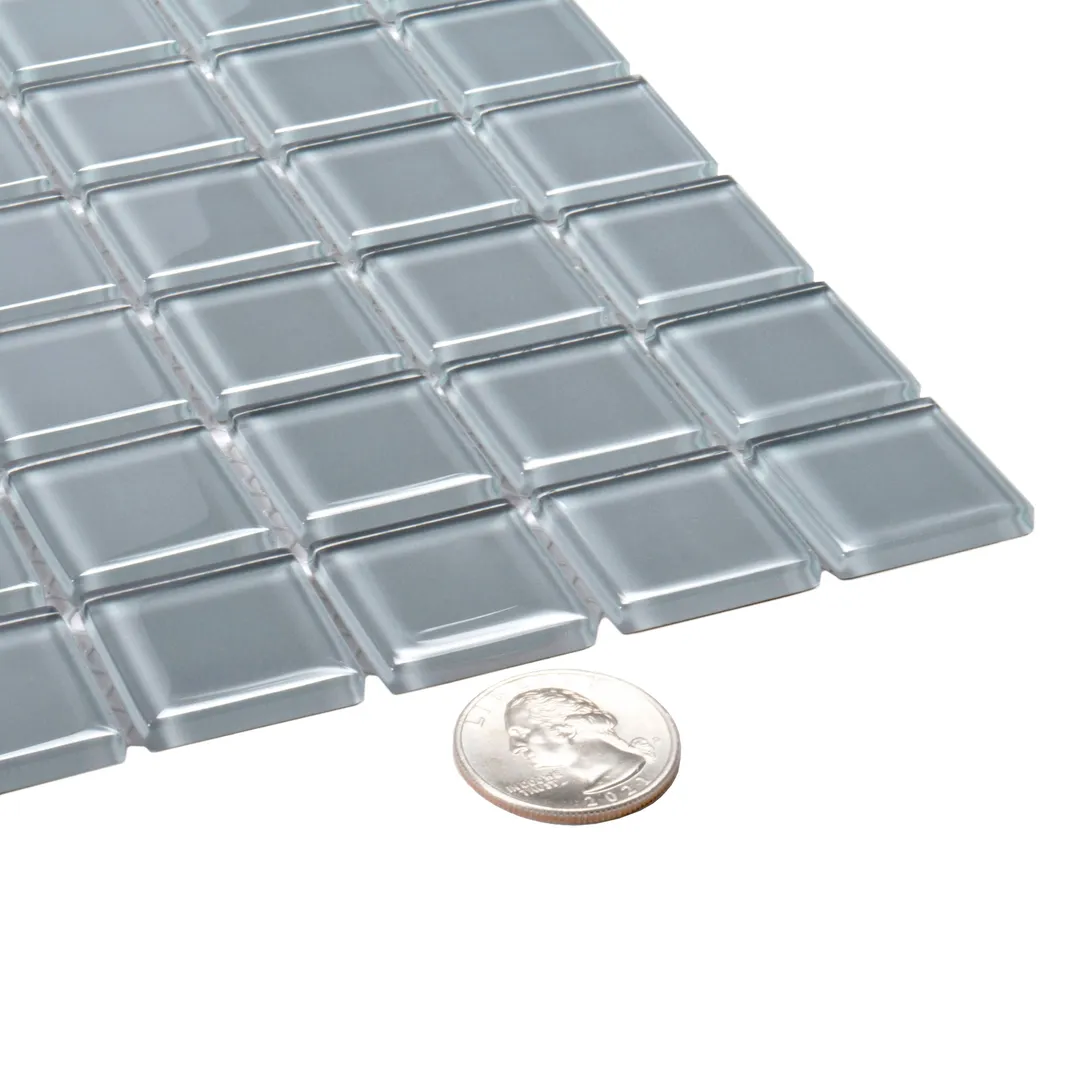 Apollo Tile (Sample) Floor and Wall Tile Mink Gray 4-in x 6-in Glossy Glass Uniform Squares Mosaic Floor and Wall Tile, photo 4 of 6