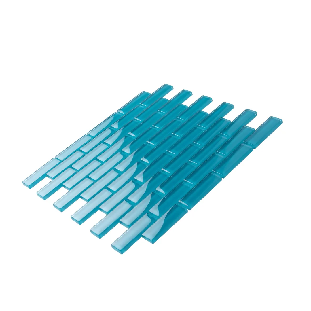 Apollo Tile (Sample) Colorway Carolina Blue 4-in x 4-in Glossy Glass Brick Subway Floor and Wall Tile, photo 7 of 7