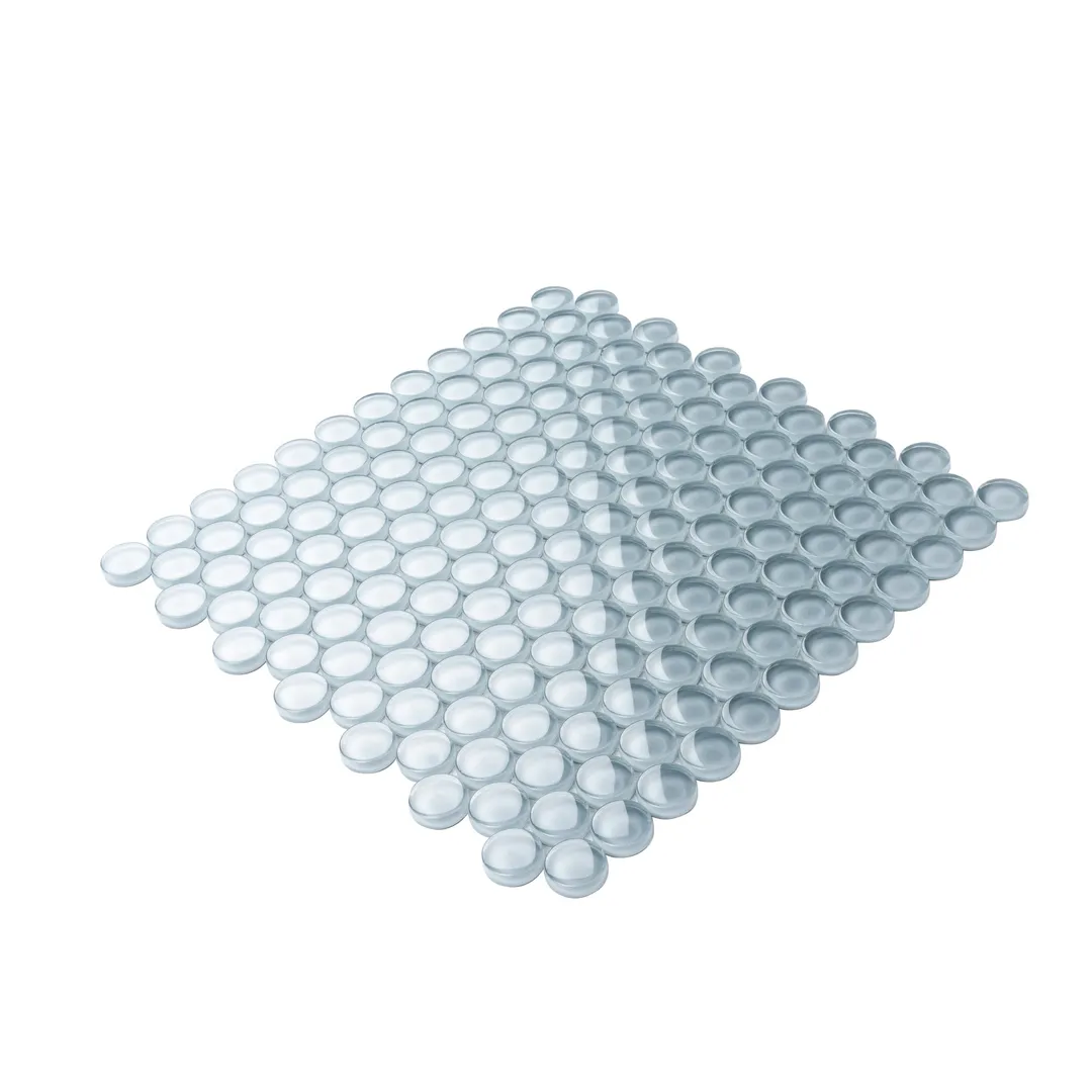 Apollo Tile (Sample) Colorway Light Gray 4-in x 4-in Glossy Glass Penny Round Mosaic Floor and Wall Tile, photo 5 of 7