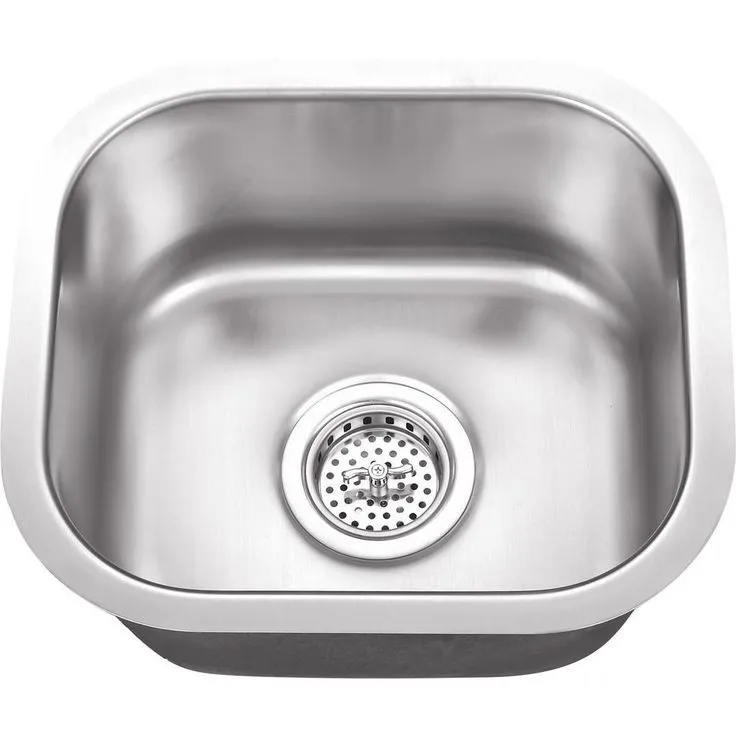 18 Gauge Undermount Stainless Steel 15 in. 0-Hole Single Bowl Bar Sink, photo 3 of 6
