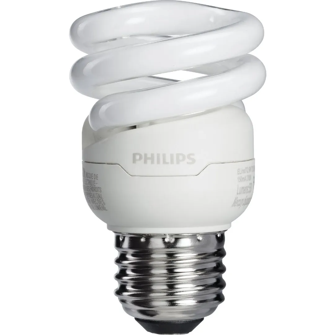 Philips 40-Watt Equivalent CFL MiniTwister Light Bulb, Soft/Bright White 3500K, Medium Base (4-Pack), photo 3 of 3