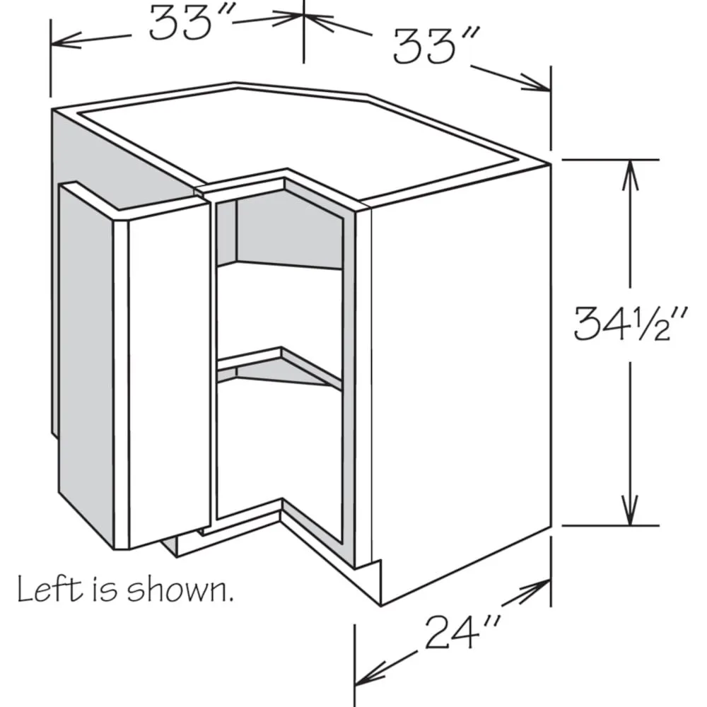 allen + roth Stonewall 33-in W x 34.5-in H x 24-in D Stone Diagonal Corner Base Fully Assembled Cabinet (Flat Panel Shaker Style), photo 13 of 14