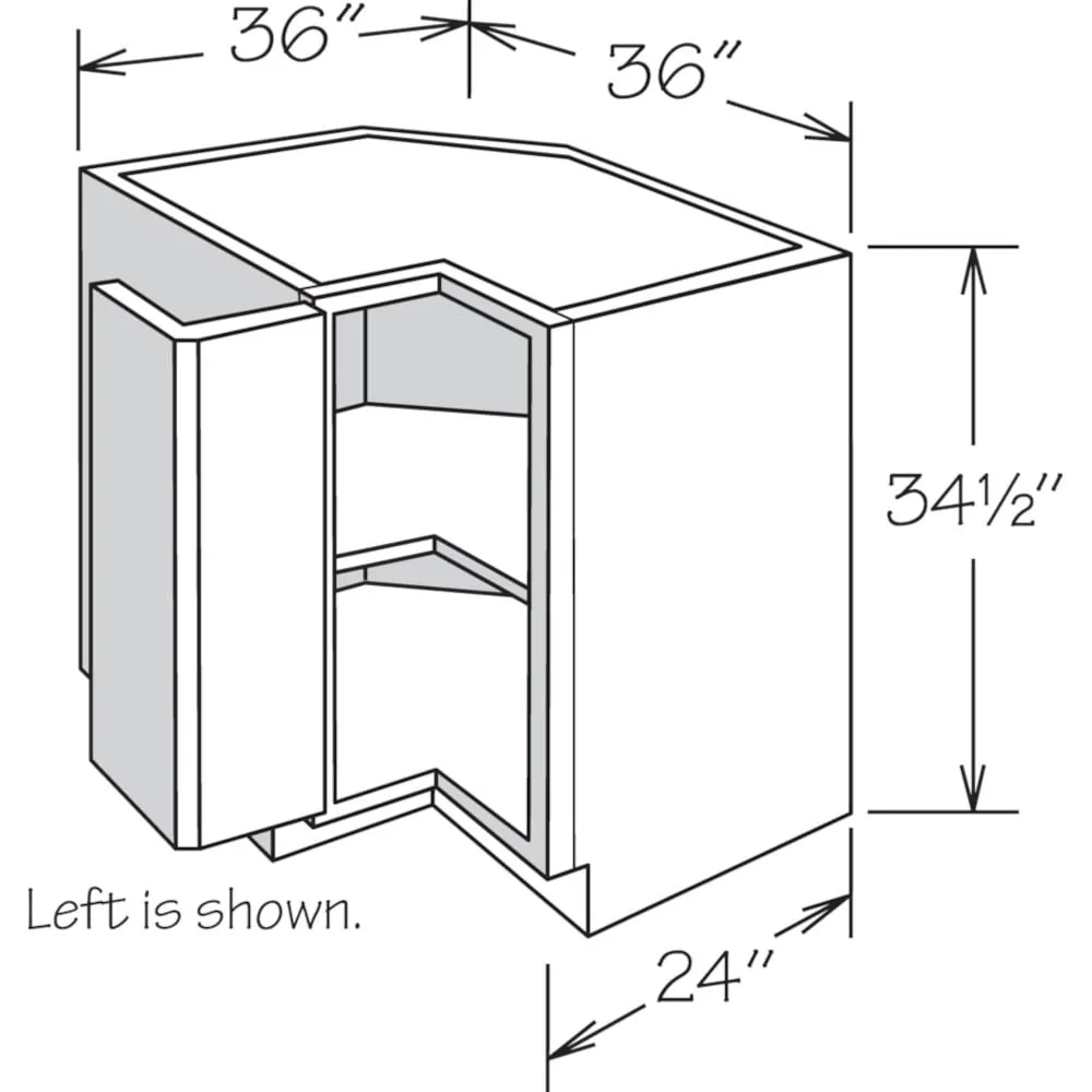 allen + roth Stonewall 36-in W x 34.5-in H x 24-in D Stone Lazy Susan Corner Base Fully Assembled Cabinet (Flat Panel Shaker Style), photo 15 of 16