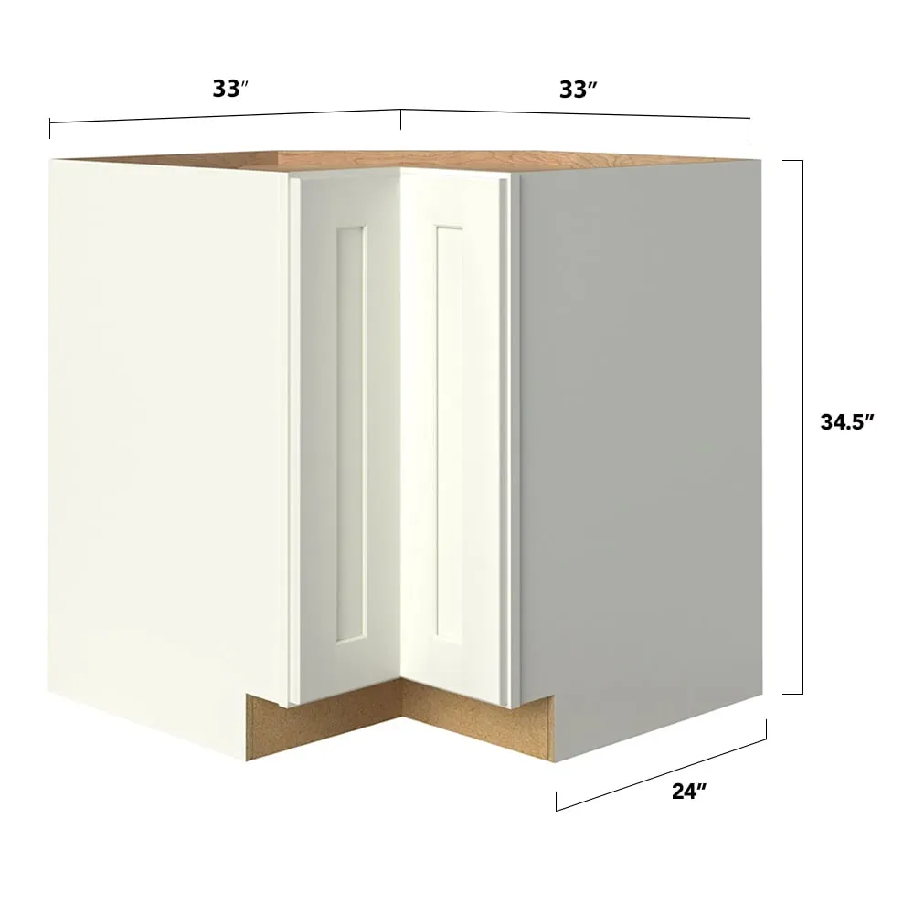 allen + roth Aveley 33-in W x 34.5-in H x 24-in D Linen Lazy Susan Corner Base Fully Assembled Cabinet (Flat Panel Shaker Style), photo 8 of 19