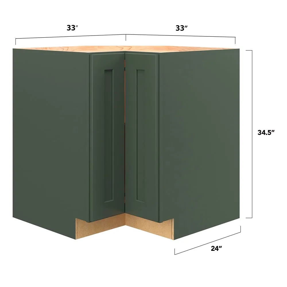 allen + roth Galway 33-in W x 34.5-in H x 24-in D Sage Lazy Susan Corner Base Fully Assembled Cabinet (Flat Panel Shaker Style), photo 5 of 12