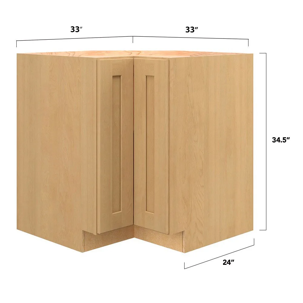 allen + roth Innsbrook 33-in W x 34.5-in H x 24-in D Rye Lazy Susan Corner Base Fully Assembled Cabinet (Flat Panel Shaker Style), photo 5 of 15