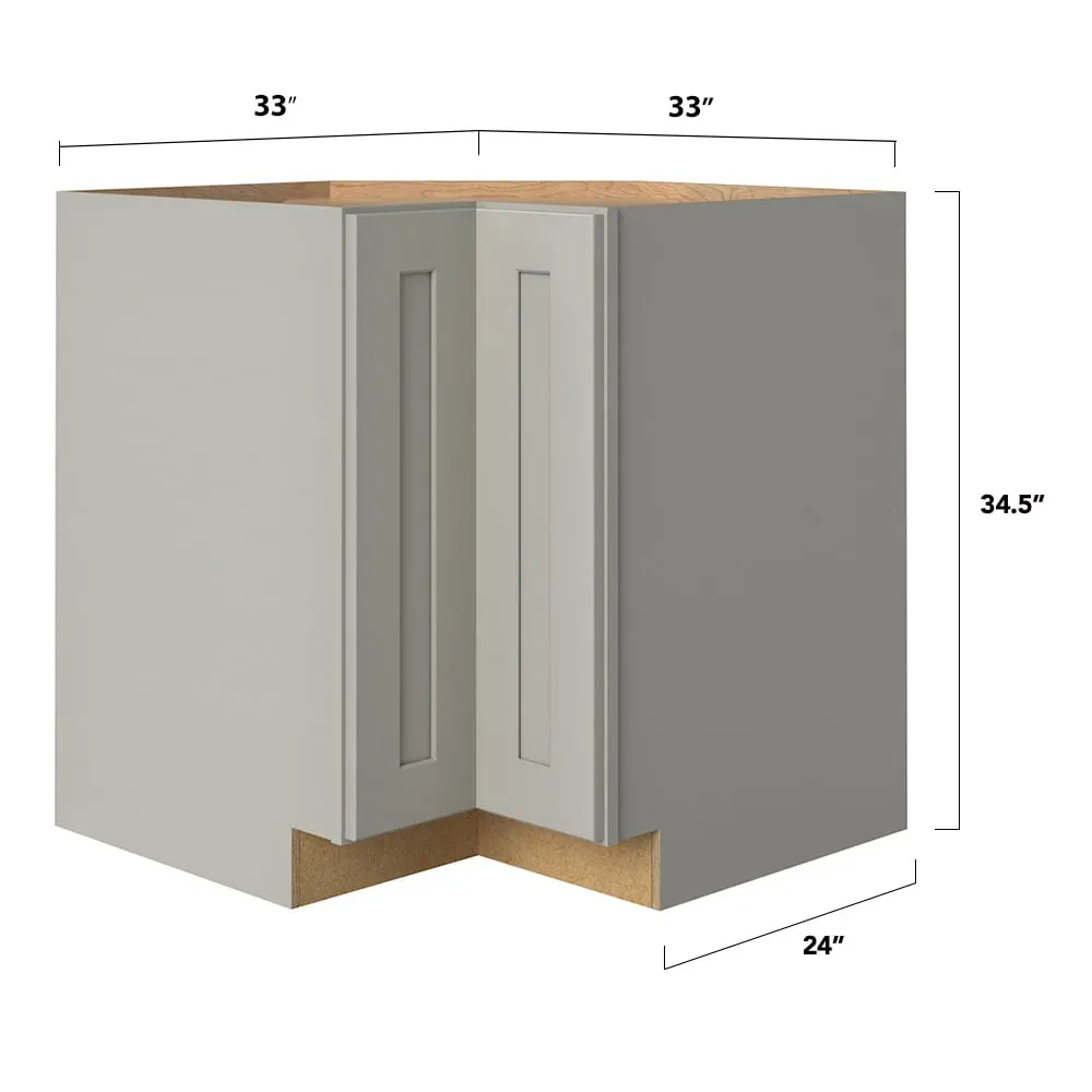 allen + roth Stonewall 33-in W x 34.5-in H x 24-in D Stone Lazy Susan Corner Base Fully Assembled Cabinet (Flat Panel Shaker Style), photo 5 of 16