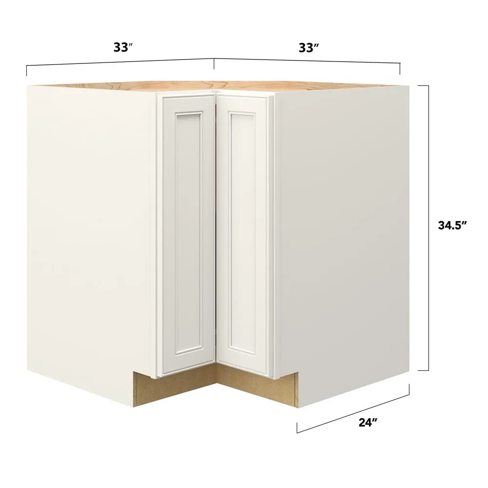 allen + roth McKeller 33-in W x 34.5-in H x 24-in D Linen Lazy Susan Corner Base Fully Assembled Cabinet (Flat Panel Mitered Style), photo 5 of 15