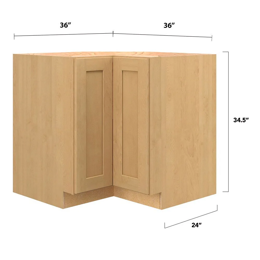 allen + roth Innsbrook 36-in W x 34.5-in H x 24-in D Rye Lazy Susan Corner Base Fully Assembled Cabinet (Flat Panel Shaker Style), photo 5 of 15