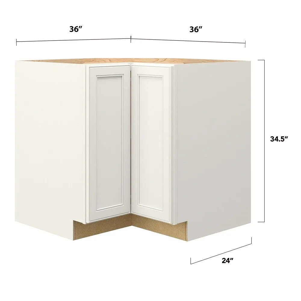 allen + roth McKeller 36-in W x 34.5-in H x 24-in D Linen Lazy Susan Corner Base Fully Assembled Cabinet (Flat Panel Square Style), photo 5 of 15