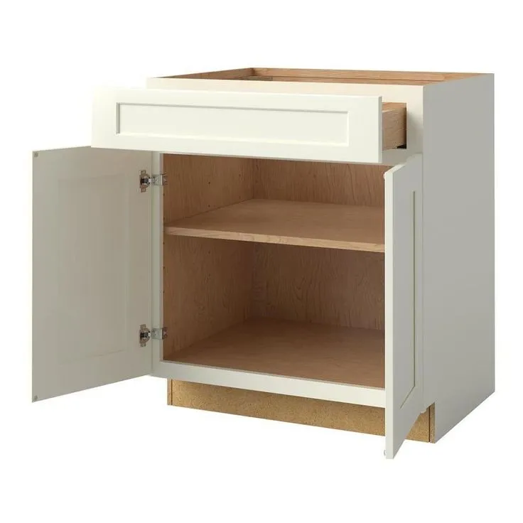 allen + roth Aveley 30-in W x 34.5-in H x 24-in D Linen Maple Door and Drawer Base Semi-Custom Cabinet, photo 4 of 6