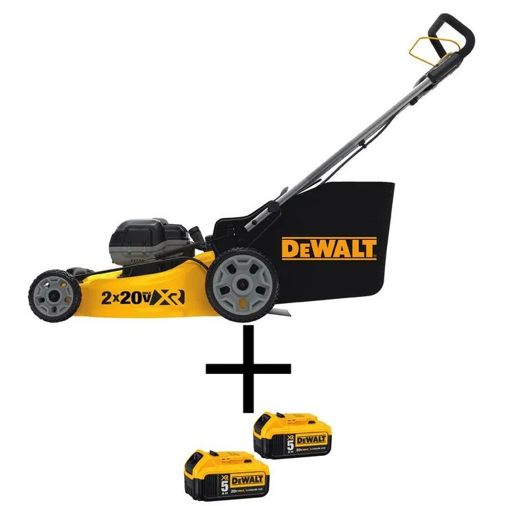 DEWALT 20 in. 20V MAX Lithium Ion Cordless Battery Walk Behind Push Lawn Mower with (4) 5.0Ah Batteries and Charger Included, photo 6 of 11