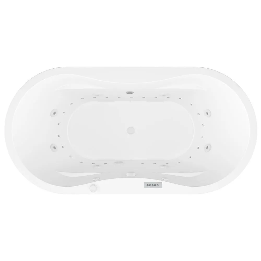 Universal Tubs Agate Diamond Series 6 ft. Acrylic Center Drain Flatbottom Whirlpool Freestanding Bathtub in White, photo 2 of 20