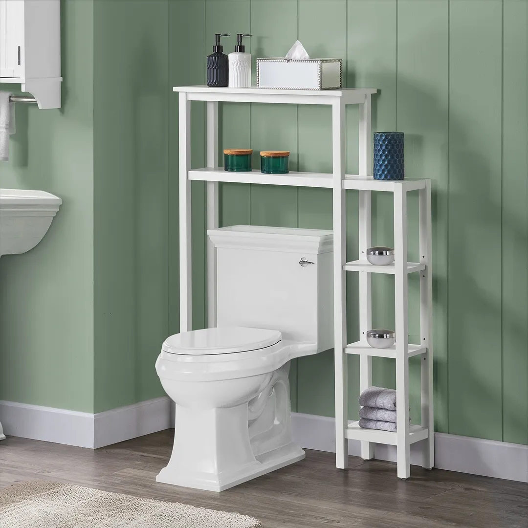 Alaterre Furniture 35-in x 49-in x 9-in White Wood Freestanding Linen Cabinet, photo 4 of 6