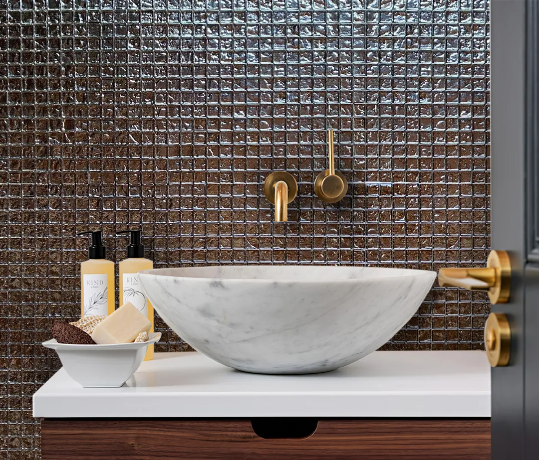 Apollo Tile (Sample) Elaina Silver 12-in x 12-in Polished Glass Uniform Squares Patterned Floor and Wall Tile, photo 2 of 9