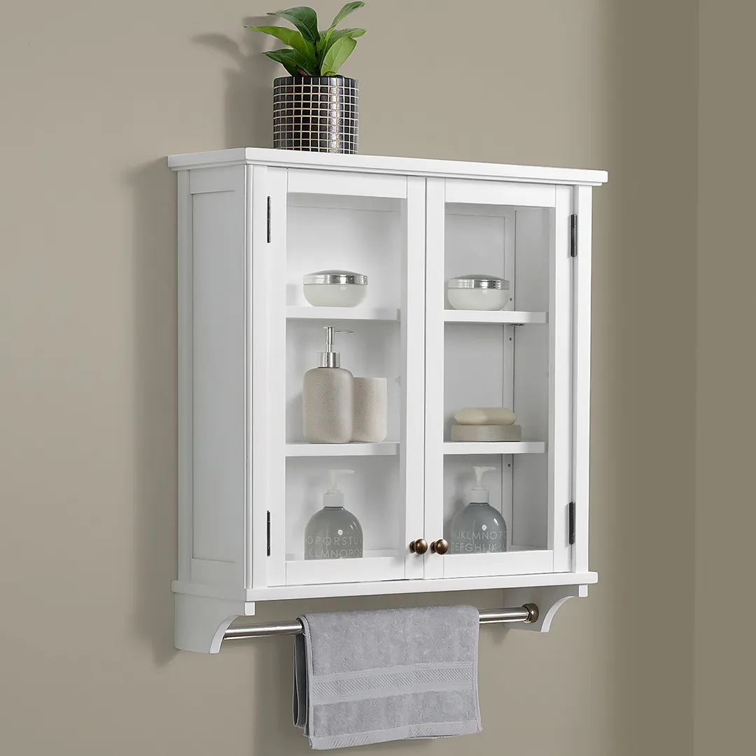 Alaterre Furniture 27-in x 29-in x 8-in White Bathroom Wall Cabinet, photo 6 of 6