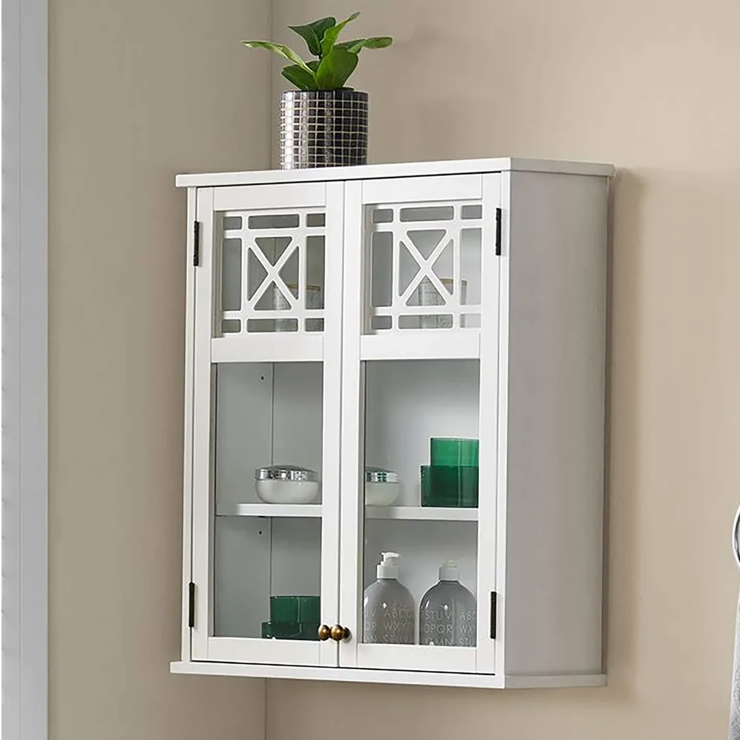 Alaterre Furniture 27-in x 29-in x 8-in White Bathroom Wall Cabinet, photo 7 of 7