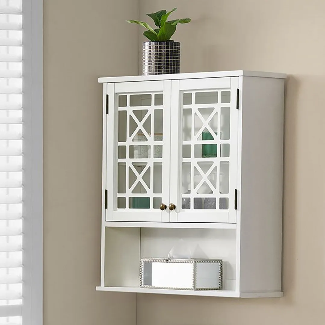 Alaterre Furniture 27-in x 29-in x 8-in White Bathroom Wall Cabinet, photo 7 of 7