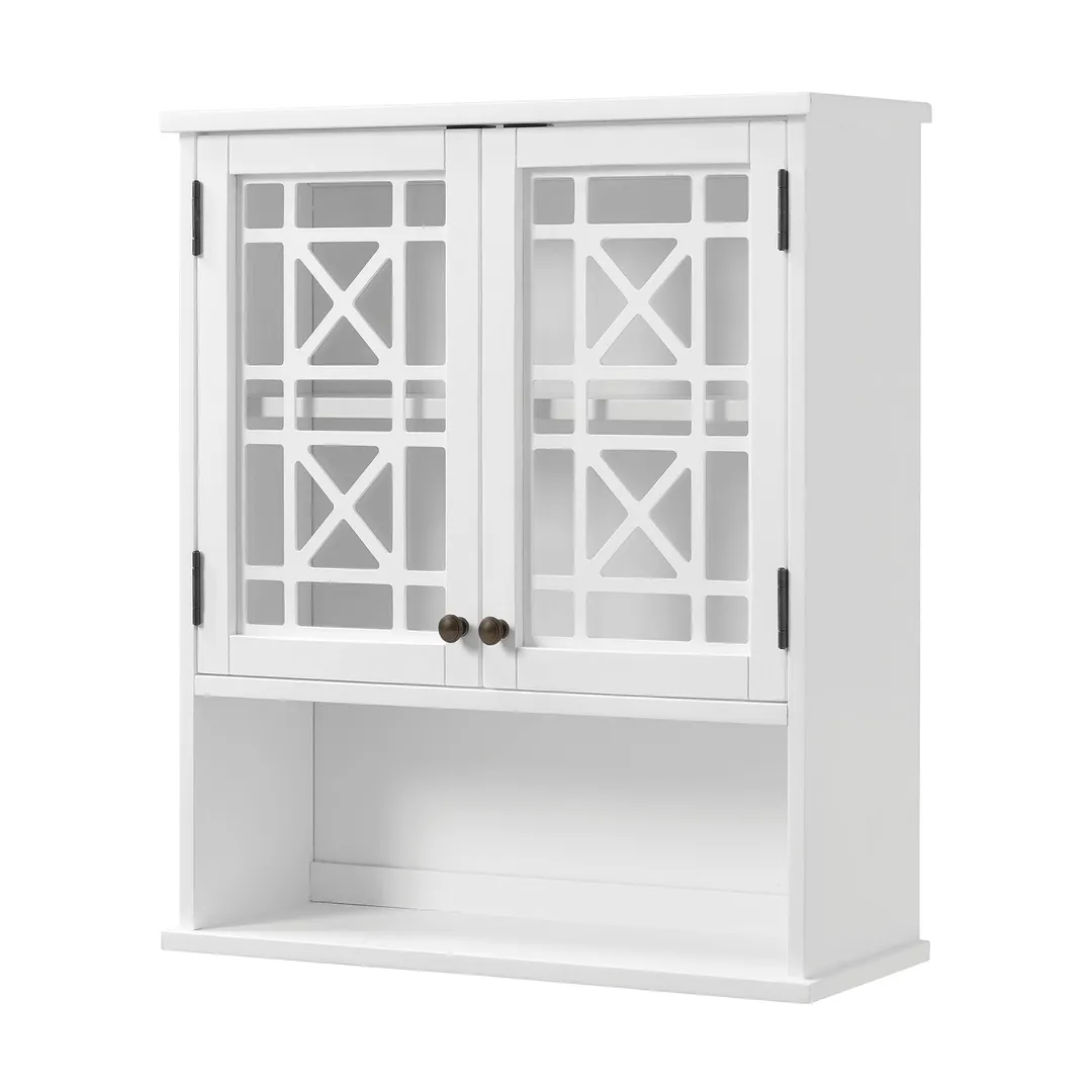 Alaterre Furniture 27-in x 29-in x 8-in White Bathroom Wall Cabinet, photo 2 of 7