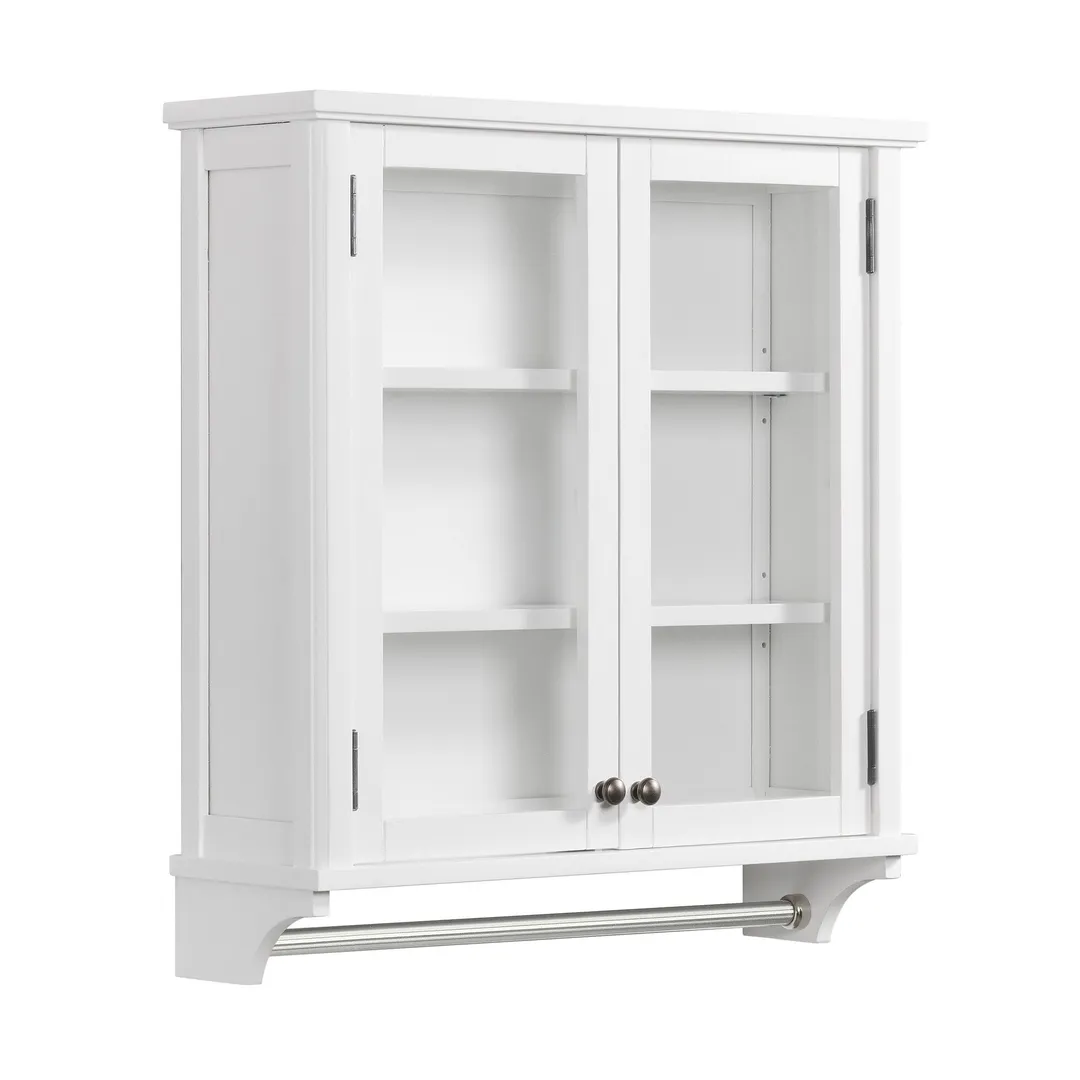 Alaterre Furniture 27-in x 29-in x 8-in White Bathroom Wall Cabinet, photo 2 of 6
