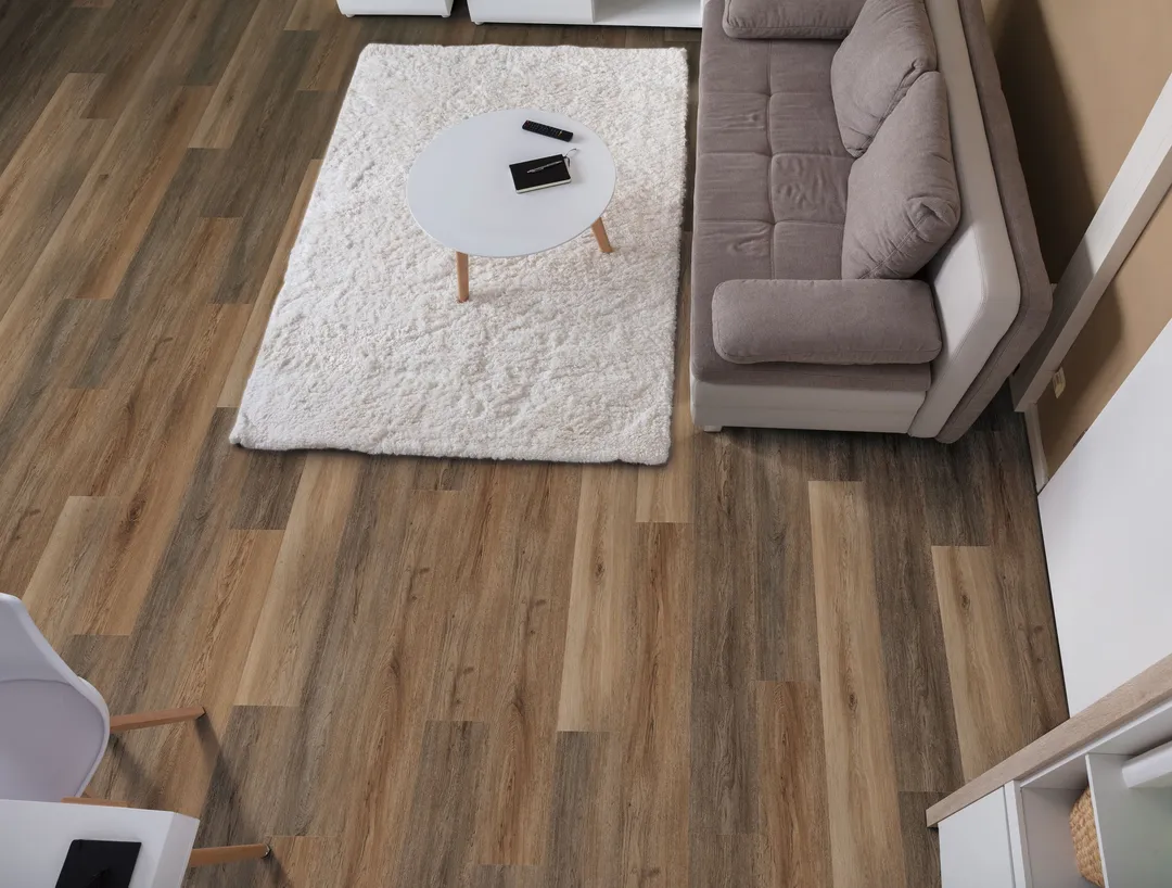 Style Selections Brunette Oak 7-in W x 48-in L x 5-mm T Waterproof Interlocking Luxury Vinyl Plank Flooring, 12-mil Wear Layer (23.36-sq ft Carton), photo 2 of 8