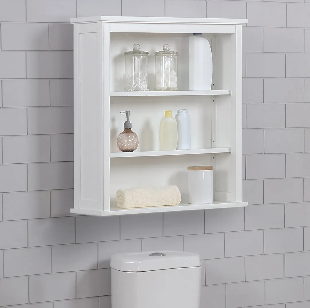 Alaterre Furniture 27-in x 29-in x 9-in White Wood Wall-mount Linen Cabinet, photo 3 of 6