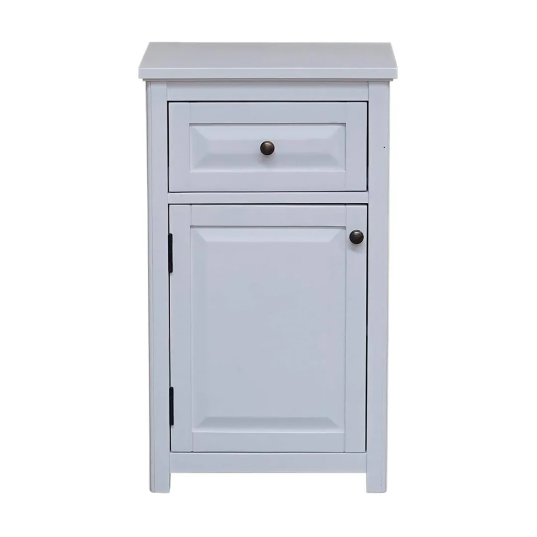 Alaterre Furniture Dorset 17-in x 65-in x 13-in White Wood Freestanding Linen Cabinet, photo 2 of 10