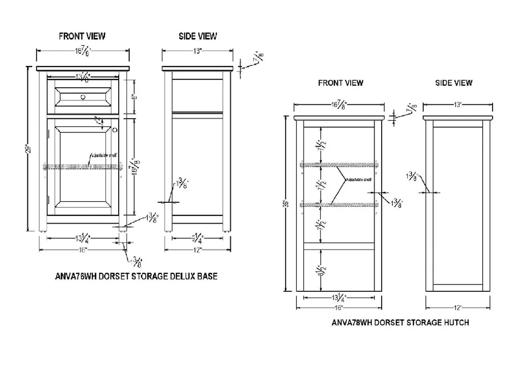 Alaterre Furniture Dorset 17-in x 65-in x 13-in White Wood Freestanding Linen Cabinet, photo 10 of 10