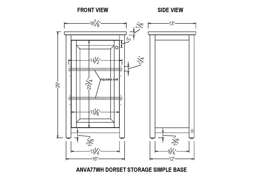 Alaterre Furniture Dorset 17-in x 29-in x 13-in White Wood Freestanding Linen Cabinet, photo 7 of 7