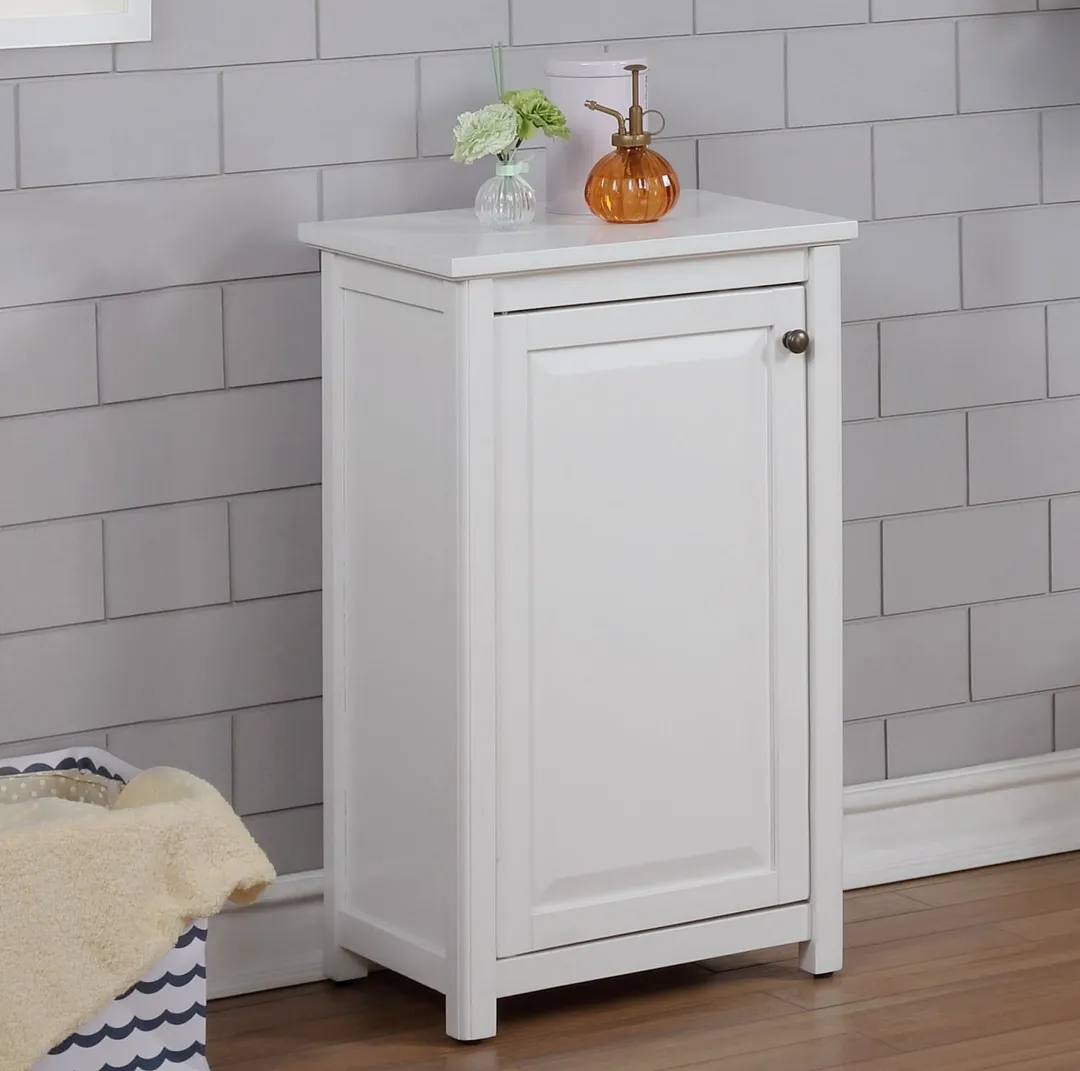 Alaterre Furniture Dorset 17-in x 29-in x 13-in White Wood Freestanding Linen Cabinet, photo 6 of 7