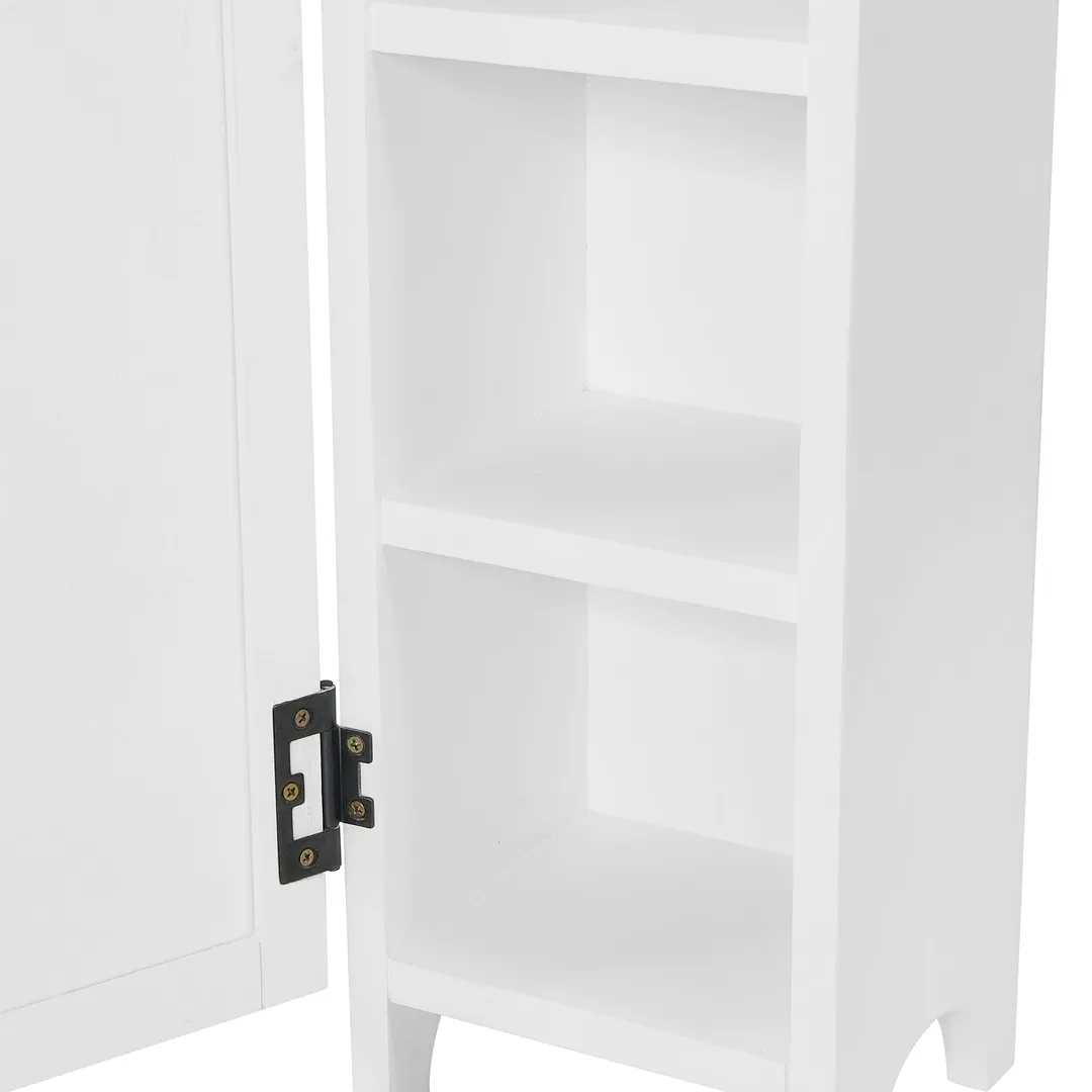 Alaterre Furniture 7-in x 28-in x 7-in White Wood Freestanding Linen Cabinet, photo 3 of 8