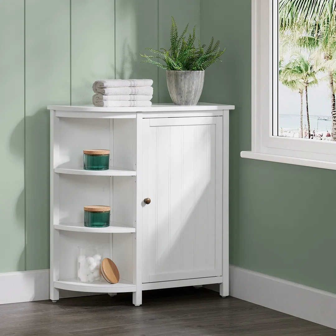 Alaterre Furniture 27-in x 28-in x 10-in White Wood Freestanding Linen Cabinet, photo 8 of 8
