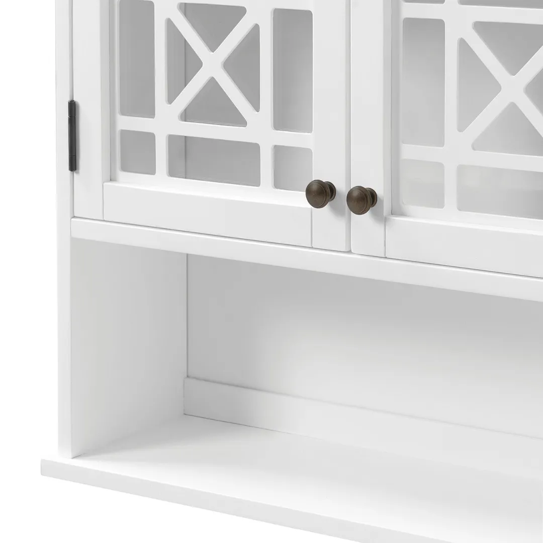 Alaterre Furniture 27-in x 37-in x 8-in White Wood Wall-mount Linen Cabinet, photo 2 of 13