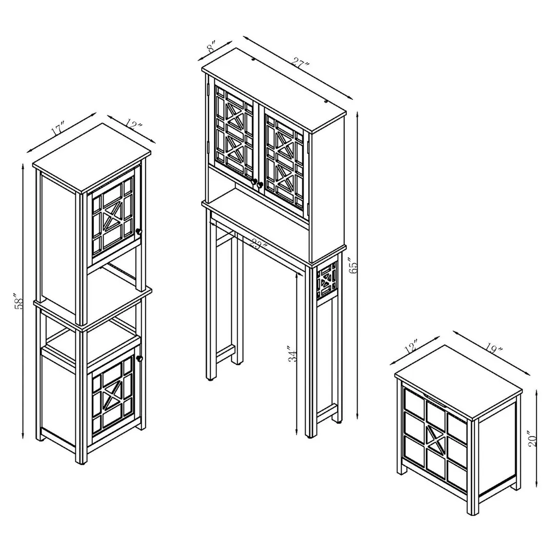 Alaterre Furniture 27-in x 37-in x 8-in White Wood Wall-mount Linen Cabinet, photo 13 of 13