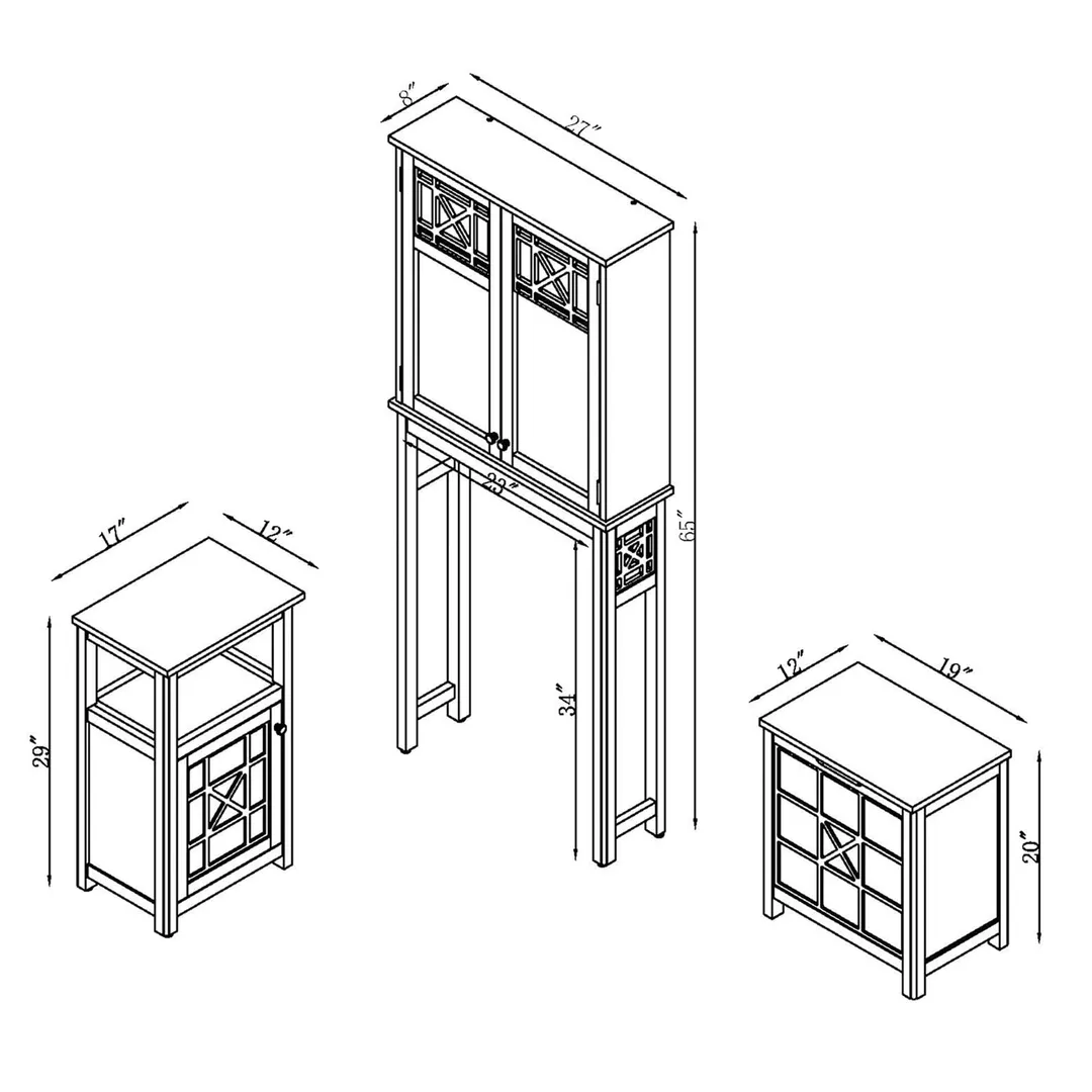 Alaterre Furniture 27-in x 37-in x 8-in White Wood Wall-mount Linen Cabinet, photo 6 of 6