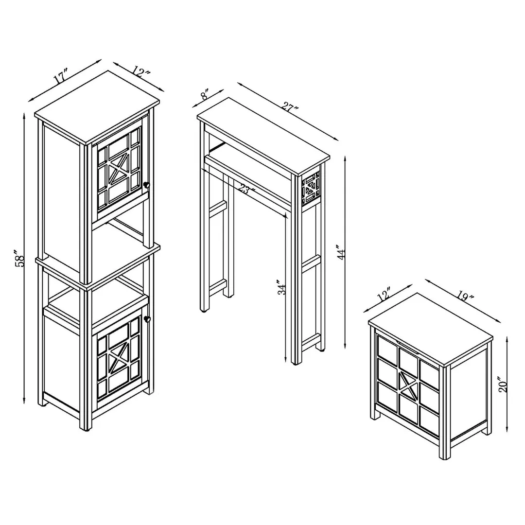 Alaterre Furniture 27-in x 44-in x 8-in White Wood Freestanding Linen Cabinet, photo 6 of 6
