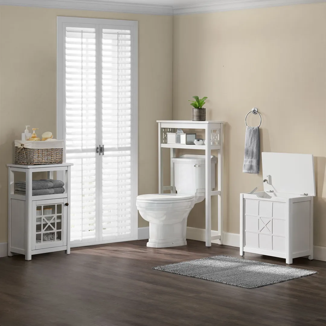 Alaterre Furniture Derby 27-in x 29-in x 8-in White Wood Wall-mount Linen Cabinet, photo 9 of 11