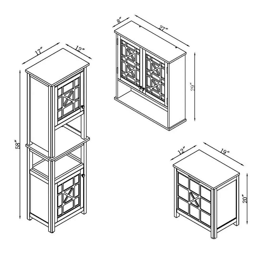 Alaterre Furniture Derby 27-in x 29-in x 8-in White Wood Wall-mount Linen Cabinet, photo 11 of 11