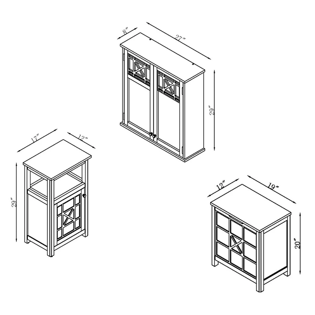 Alaterre Furniture 27-in x 29-in x 8-in White Wood Wall-mount Linen Cabinet, photo 6 of 6