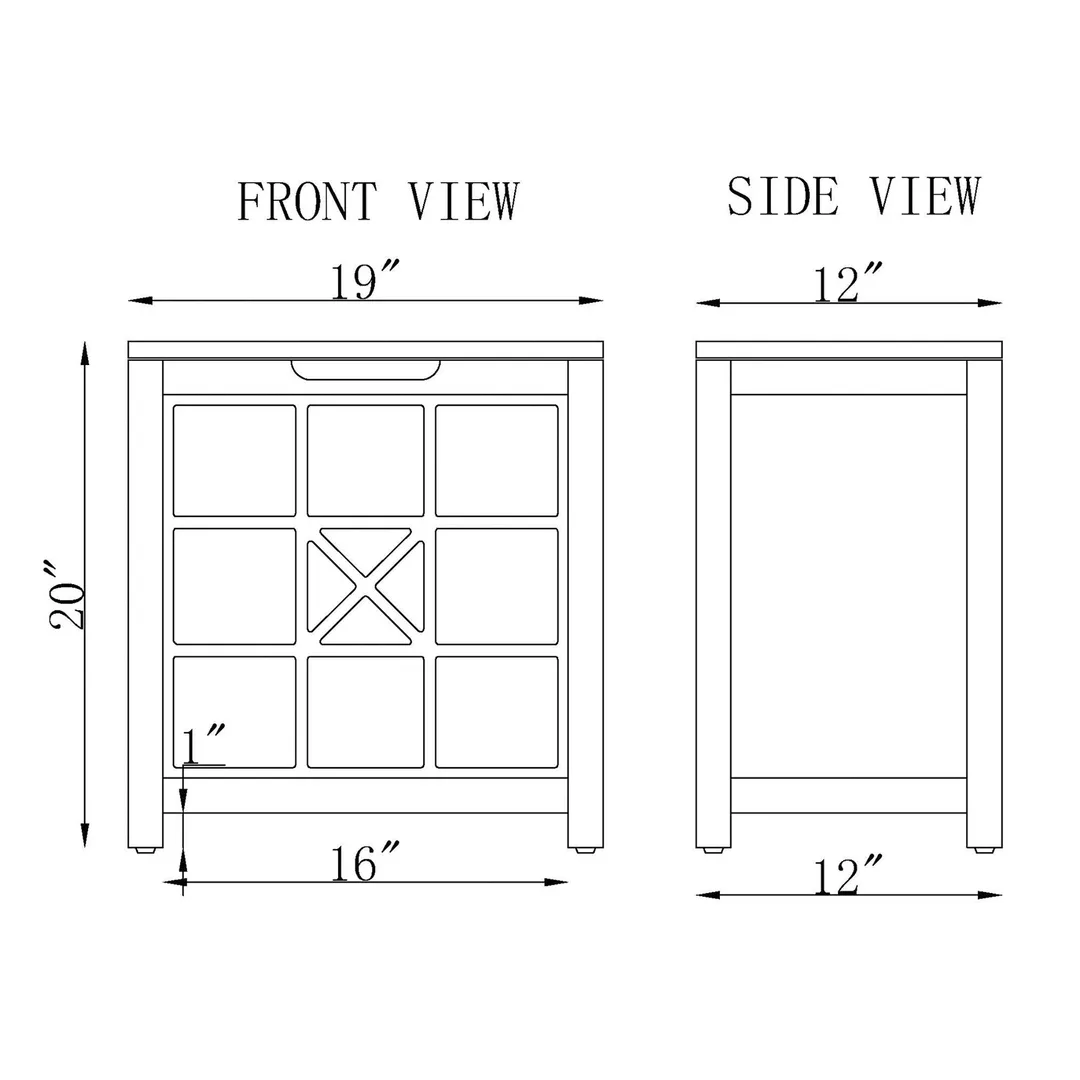 Alaterre Furniture 19-in x 20-in x 12-in White Wood Freestanding Linen Cabinet, photo 5 of 6