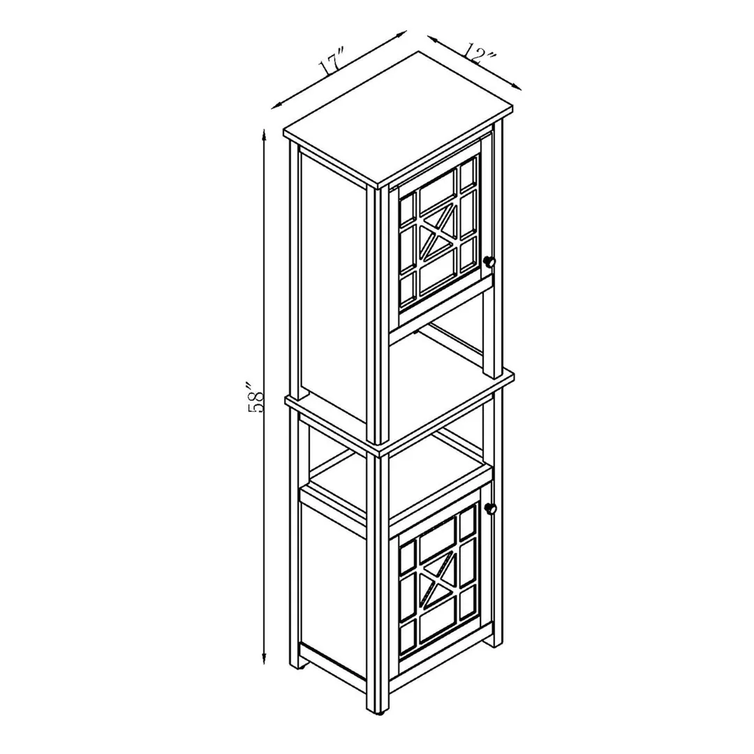 Alaterre Furniture 17-in x 29-in x 12-in White Wood Freestanding Linen Cabinet, photo 6 of 6