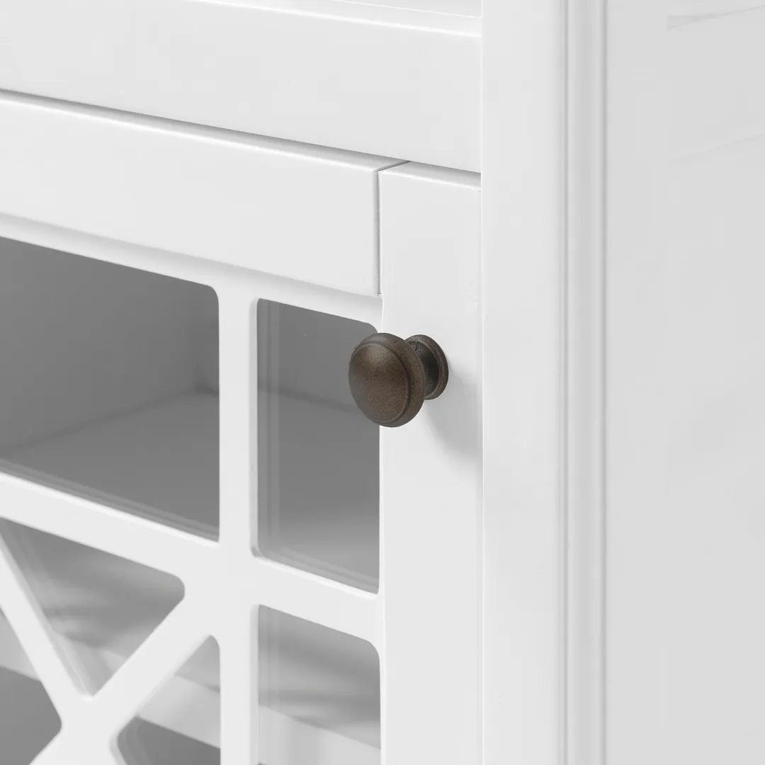 Alaterre Furniture 17-in x 29-in x 12-in White Wood Freestanding Linen Cabinet, photo 5 of 6