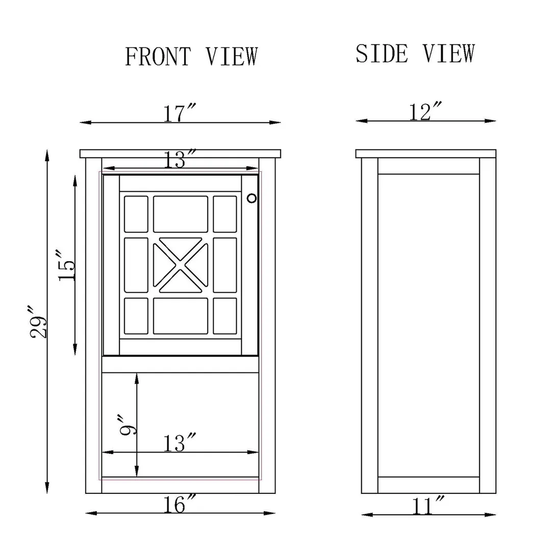Alaterre Furniture 17-in x 29-in x 12-in White Wood Freestanding Linen Cabinet, photo 6 of 6