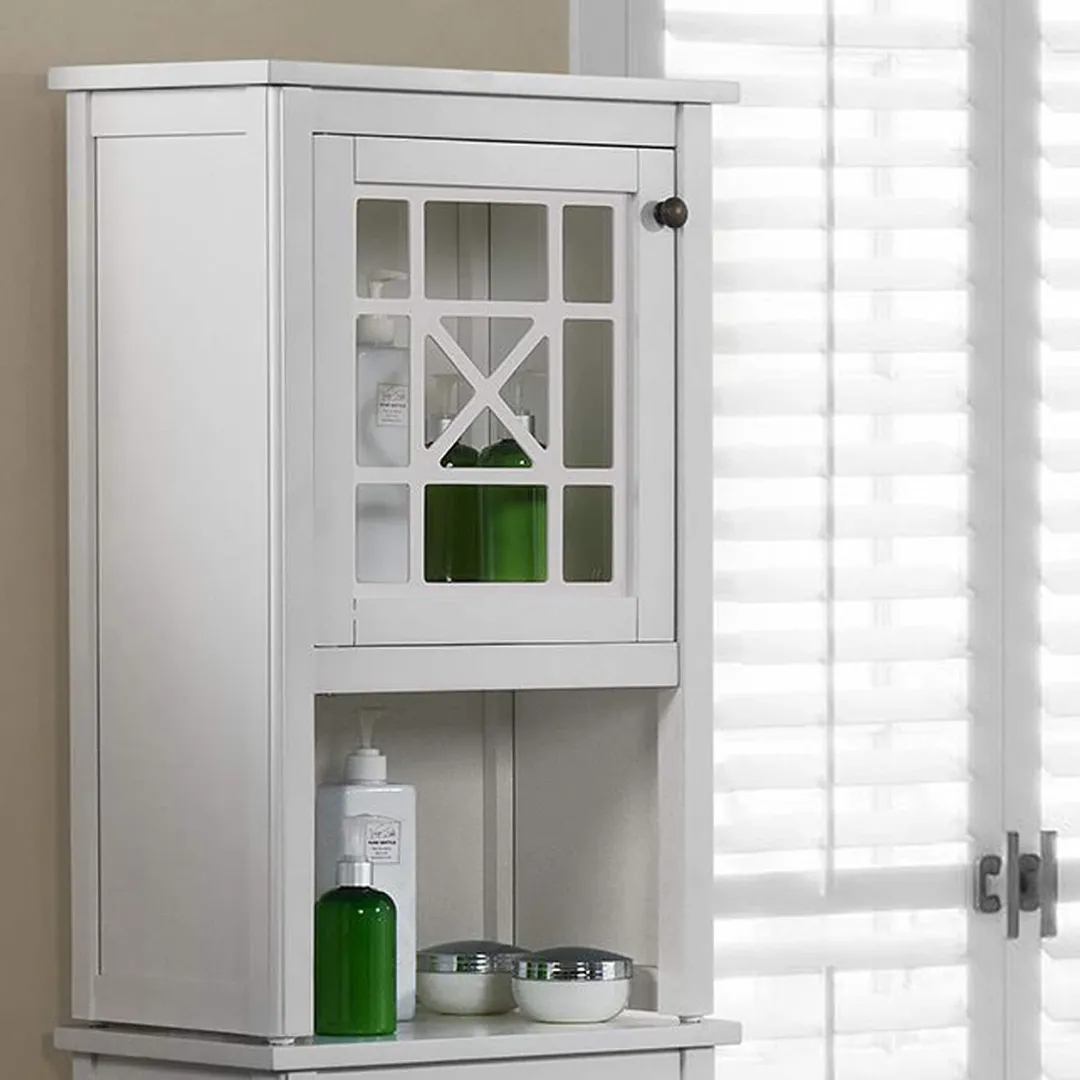 Alaterre Furniture 17-in x 29-in x 12-in White Wood Freestanding Linen Cabinet, photo 3 of 6